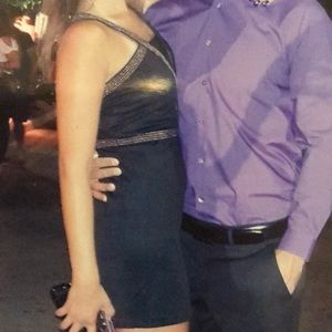 Stunning black dress with cross back